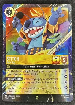 Stitch - Rock Star 3 Disney Lorcana Promo Cards Holo - Image 1