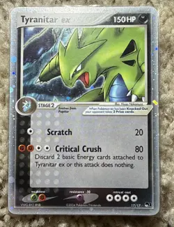 Pokemon TCG Tyranitar EX Pop Series 1 Ultra Rare Holo Card 17/17 - Image 1