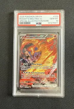 Pokemon TCG Team Rockets Moltres EX Card 229/182 Destined Rivals PSA 10 - Image 1
