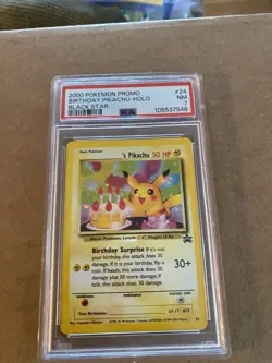 Pokemon TCG Birthday Pikachu Trading Card PSA 7 - Image 1