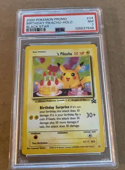 Pokemon TCG Birthday Pikachu Trading Card PSA 7 - Image 2