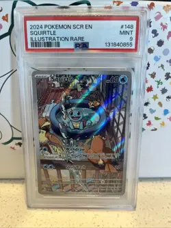 PSA 9 MINT Squirtle STELLAR CROWN #148 ILLUSTRATION RARE Pokemon Card Mint 🔥 - Image 1