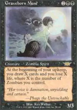 MTG magic cards 1x Graveborn Muse Legions Light Play, English - Image 1