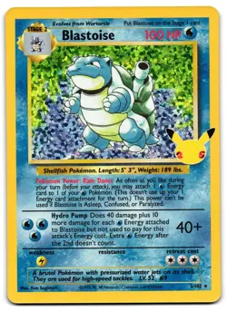 Blastoise 2/102 - Celebrations: Classic Collection Pokemon TCG - M/LP Card - Image 1