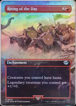 MTG Lord of the Rings - Rising of the Day - Borderless Foil - Image 1