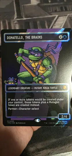 Donatello, The Brains (0085) (Borderless) (Pixel Surge Foil) TMNT Magic MTG - Image 1