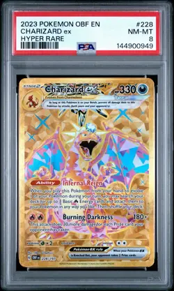 2023 Pokemon OBF En-Obsidian Flames Charizard EX #228 PSA 8 NM-MT - Image 1