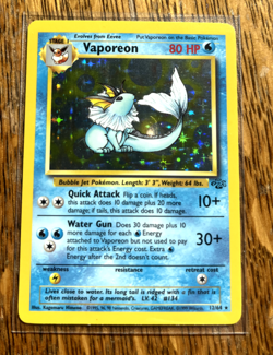 1995 Pokemon TCG Vaporeon 12/64 Jungle Base Set Holo Rare! - Image 1