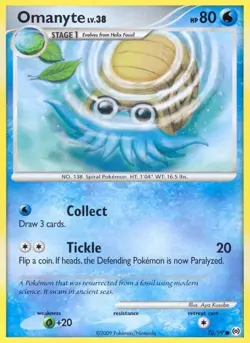 Omanyte - 70/99 - Common - Reverse Holo LP TCG Pokemon - Image 1