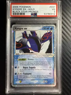 Pokemon 2006 Kyogre EX Holo Black Star Promo #037 PSA 3 - Image 1