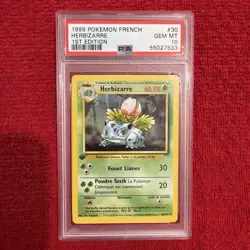 1999 POKEMON FRENCH HERBIZARRE #30 1st Edition PSA 10 - Image 1