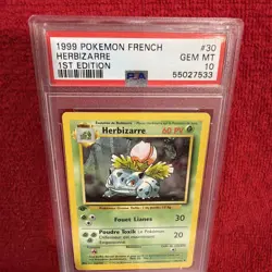 1999 POKEMON FRENCH HERBIZARRE #30 1st Edition PSA 10 - Image 2