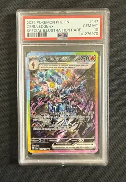 2025 POKEMON PRISMATIC EVOLUTIONS SPECIAL ILLUSTRATION RARE CERULEDGE EX PSA 10 - Image 1