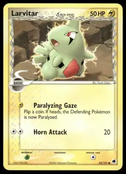 Pokemon Dragon Frontiers #52/101 Larvitar (Delta Species) Common - Image 1