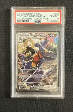 Pokemon 2025 Cynthia's Garchomp EX Sir Destined Rivals 232/182 Gem Mint PSA 10 - Image 1
