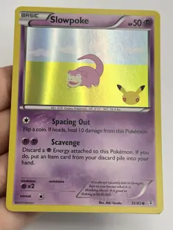 Pokemon Promo XY Generations 20th Anniversary Slowpoke #32/83 Holo (A1) - Image 3