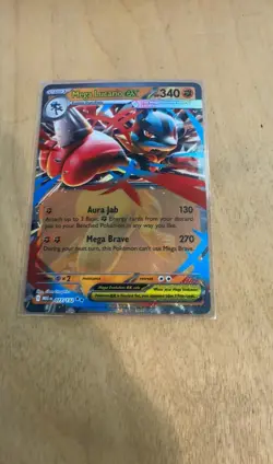 Mega Lucario ex Double Rare ME01: Mega Evolution 077/132 NM Holofoil Pokemon - Image 1