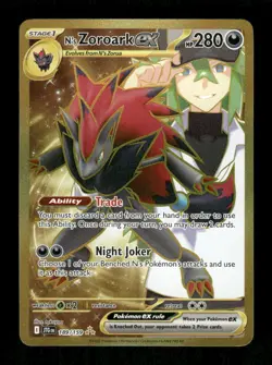 Pokemon N's Zoroark ex - Hyper Rare SV09: Journey Together 189/159 NM - Image 1