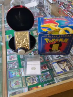 1999 Pokemon Charizard Gold Bar Card And Ball Burger King 23K Plated - Image 1