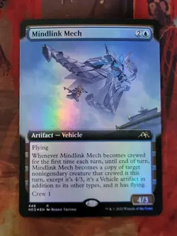 MTG Card: Mindlink Mech (Kamigawa: Neon Dynasty) EXTENDED ART FOIL - Image 1