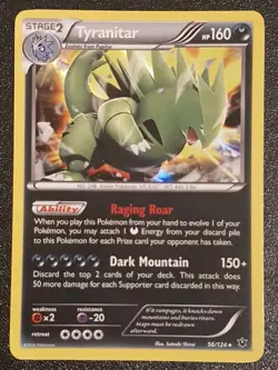 Pokemon Card Tyranitar Fates Collide Holo Rare 56/124 Near Mint - Image 1