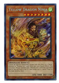 Yu-Gi-Oh Card: Yellow Dragon Ninja SHVA-EN013 Secret Rare 1st Edition! NM - Image 1