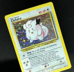 1999 Clefairy LP+ Holo Rare 5/102 Base Set Vintage WOTC Pokemon - Image 2