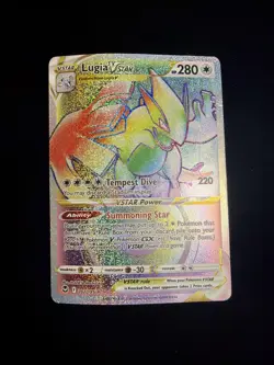 Pokemon Lugia v Star Rainbow Secret Rare Holo Card Silver Tempest 202/195 - Image 1