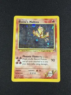 Blaine's Moltres 1/132 Gym Heroes 2000 Holo Rare WOTC Pokemon Card TCG - Image 1
