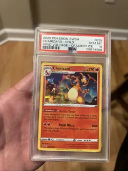 2020 Pokemon Sword & Shield CHARIZARD- VIVID VOLTAGE CRACKED ICE HOLO #25 PSA 10 - Image 1