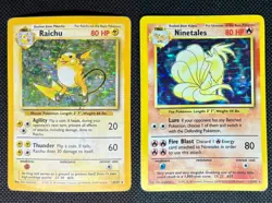 1999 Base Set Holo Damaged Base Set Lot Raichu Ninetales Pokemon Vintage MP-HP - Image 1