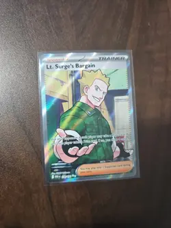 Pokemon TCG Lt. Surge's Bargain Full Art Holo Rare 170/132 Mega Evolutions NM - Image 1