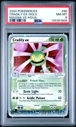 Pokemon Cradily ex #90 Team Magma Vs. Team Aqua Holo PSA 8 NM-MT T1 - Image 1