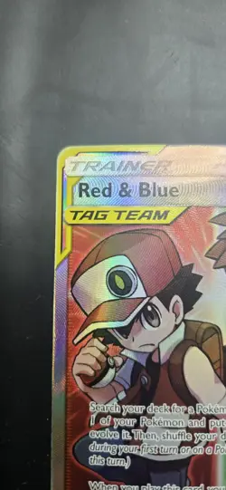 Pokemon Red & Blue TAG TEAM Full Art Trainer 234/236 Cosmic Eclipse Holo - Image 2