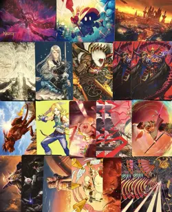 Magic Final Fantasy Art Series - 21 Card Lot - 3 Gold Stamps - Image 1