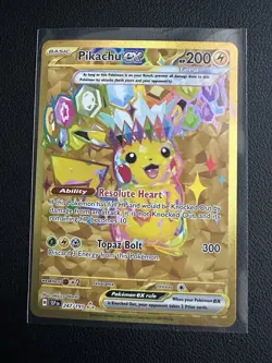 Pokemon Pikachu TCG Card Surging Sparks EX Gold 247/191 Mint - Image 1