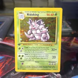 1st Edition Nidoking 11/102 - NM Minus Holo Rare - Base Set Pokemon Card GERMAN - Image 1