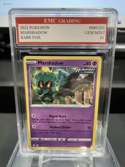 MARSHADOW HOLO FOIL 2025 Pokemon RARE #080/203 Card GRADED 10 MINT - Image 1
