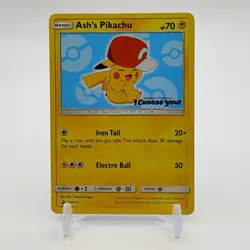 Ash's Pikachu SM113 Promo - Sun & Moon I Choose You Movie Card - NM - Image 1