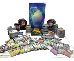 Pokemon Cards Job Lot Unsorted Bundle 750+ Cards Vintage & Modern Collectors Tin - Image 1