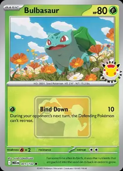 Bulbasaur 001/132 MEG 2026 Pokemon Day League Promo PLAY Stamp Pokemon Card - Image 1