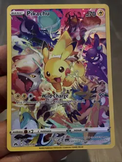 Pokemon Pikachu TCG Full Art Secret Rare Holo Card 160/159 Crown Zenith NM - Image 1