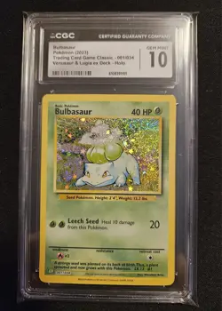 Bulbasaur Trading Card Game Classic 001/034 Holo CGC 10 Gem Mint - Image 1