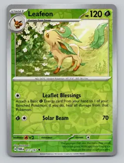 Reverse Holo Leafeon 011/167 Uncommon SV06: Twilight Masquerade Pokemon - Image 1