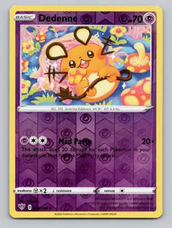 Reverse Holo Dedenne 078/189 Uncommon SWSH03: Darkness Ablaze Pokemon - Image 1