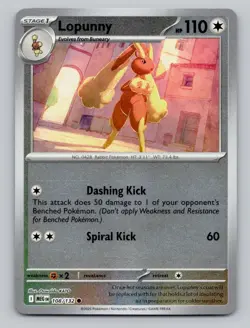 Reverse Holo Lopunny 108/132 Common ME01: Mega Evolution Pokemon - Image 1