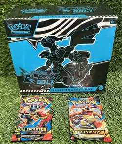 Pokemon TCG Black Bolt Elite Trainer Box (ETB) + 2 Mega Evolution Packs SEALED - Image 1