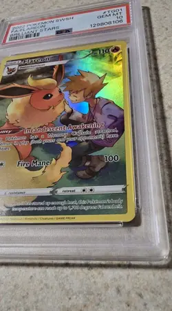 2022 POKEMON SWORD & SHIELD BRILLIANT STARS #TG01 FULL ART/FLAREON PSA 10 - Image 2