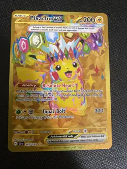 Pokemon TCG Pikachu EX Surging Sparks Holo Hyper Rare Gold 247/191 - Image 1