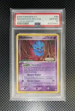 Pokemon Misdreavus Legend Maker Reverse Foil PSA 10 - Image 2